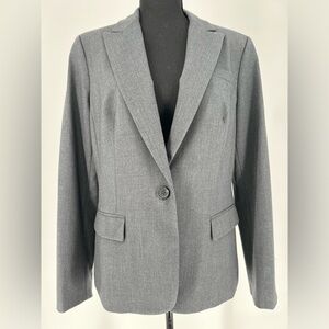JONES NEW‎ YORK COLLECTION STRETCH CHARCOAL BLAZER CLASSIC STYLE